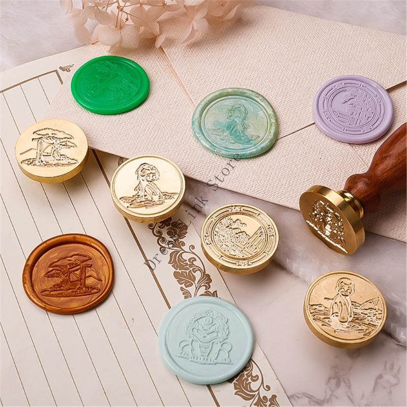 Antique Seal Stamp Head Embossed Wax Seal Stamp Metal Seal Stamp Head for Seal Letter Envelope Card Wedding Invitation
