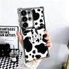 White Black Dairy Cattle Symbol Plating Phone Case For Samsung Galaxy S24 S25 FE S26 Edge S23 Ultra S22 S21 Plus S20 Anti-Fall A