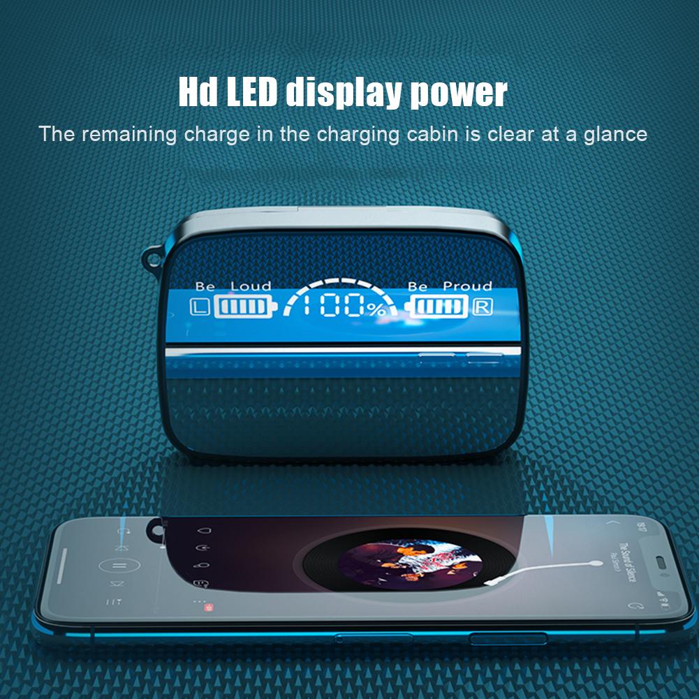 Waterproof Wireless Bluetooth Earphones with Mic 9D Stereo Headsets with Charging Case