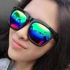 2018 Trendy Colorful Reflective Square Frame Sunglasses - Little Pepper Style