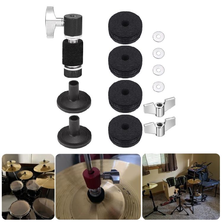 13Pcs Replacement Drums Felt Set Include Wing Nuts & Washers & Plastic Cymbal Sleeves Drum Cymbal Felt Pads Set