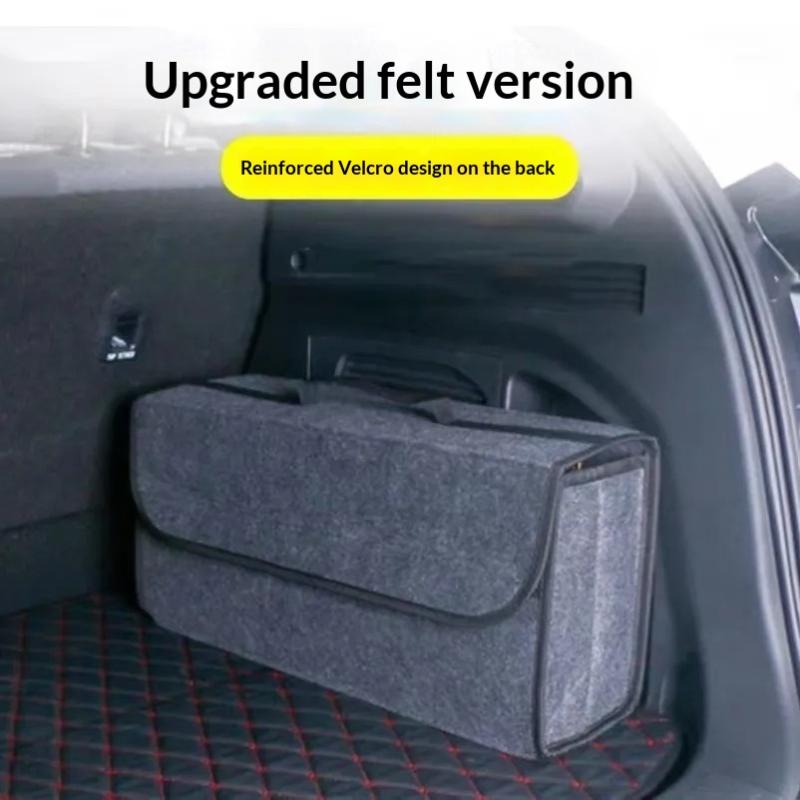Car Trunk Soft Organizer Felt Storage Box Accessories Large Anti Slip Compartment Boot Storage Organizer Tool Car Storage Bag