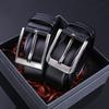 4.0 Alloy Buckle Business Style Pin Buckle Belt Thickened PU Pin Buckle Belt