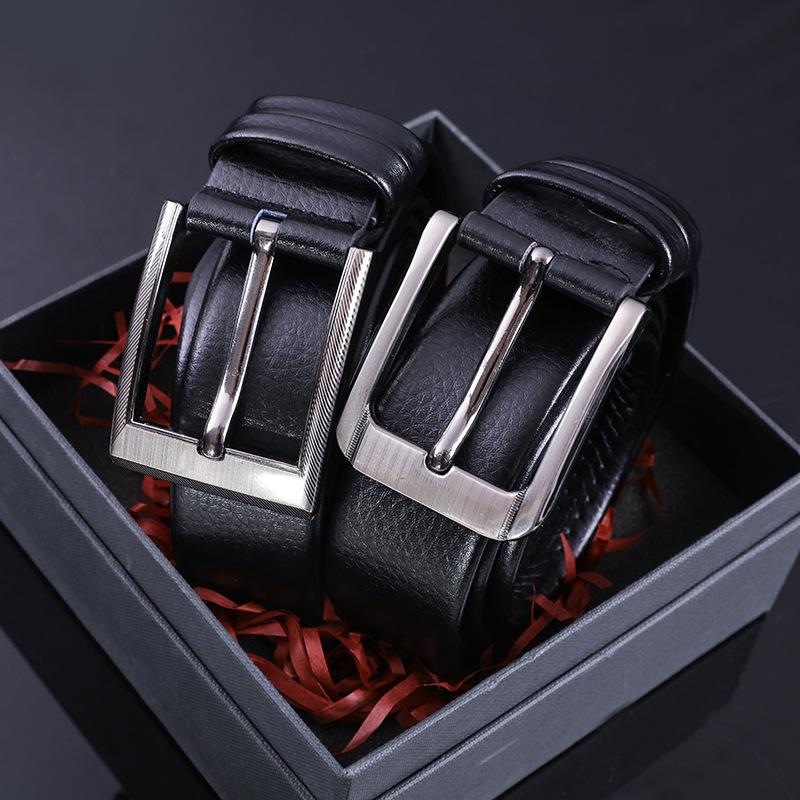4.0 Alloy Buckle Business Style Pin Buckle Belt Thickened PU Pin Buckle Belt