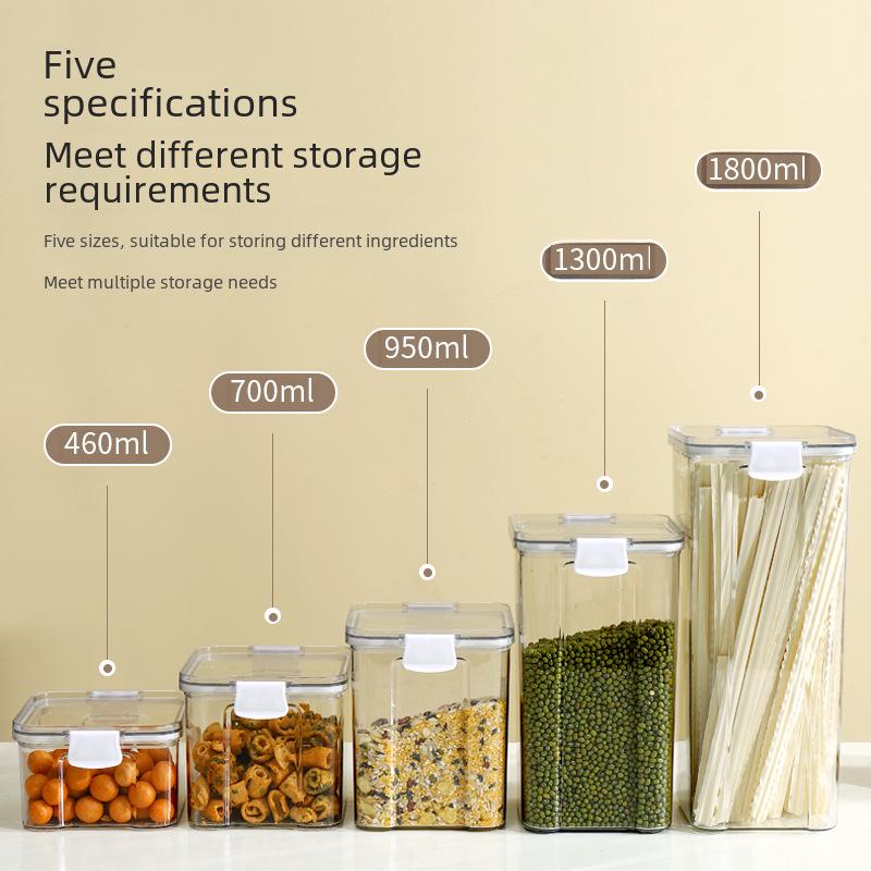 Transparent Food-Grade Storage Jars for Grains, Cereals, Snacks, and Tea