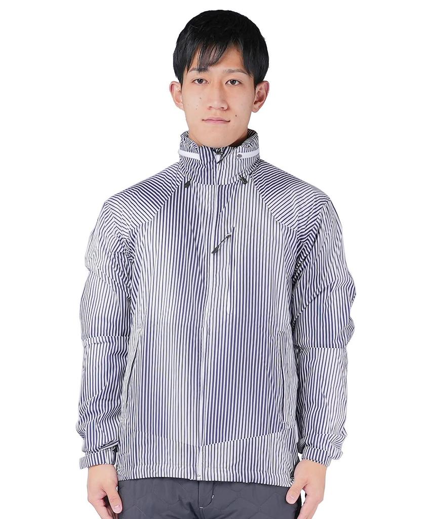Mizuno Outdoor Travel Walking Wear Pocketable Trail Jacket B2ME0006 Blue Stripe Japan M To Japanese Size & (Go To) Men's (equivalent M)