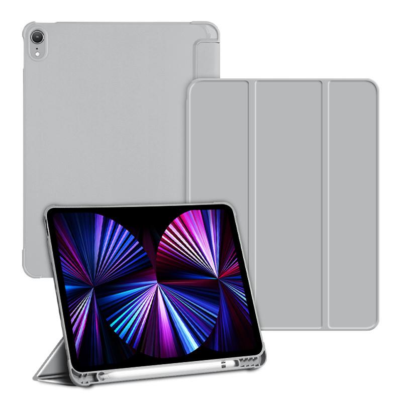 Pour iPad A16 Étui 11ème 10ème Génération Mini 6 7 Pour iPad Air 4/5 11 M2/M3/M4 10.9 Étui antichoc avec support latéral pour crayon Housse à 3 plis iPad 11th A16 gris