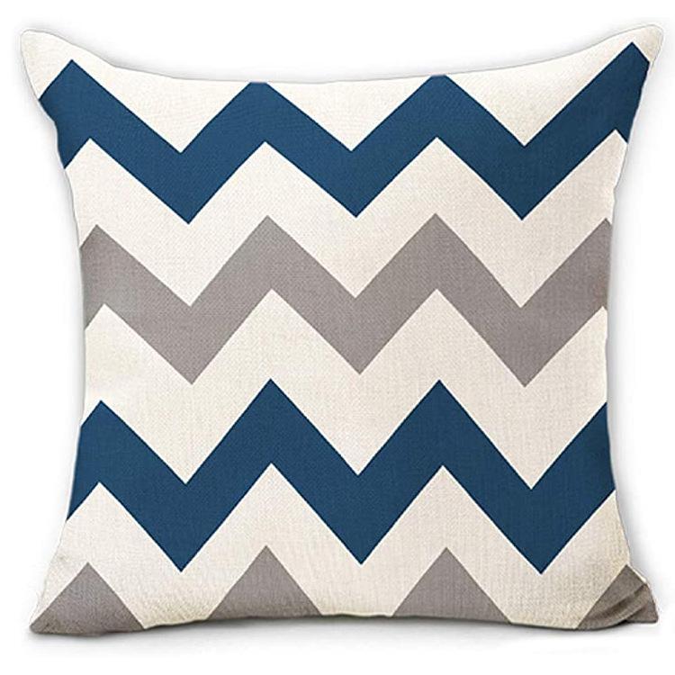 Striped Pillowcase Home Decoration Linen Pillow Cushion Waist Mat Sofa Pillowcase Geometric Abstract
