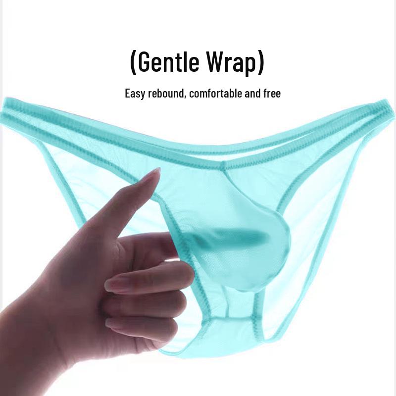 Men's Ultra-Light Ice Silk Transparent Thong Briefs
