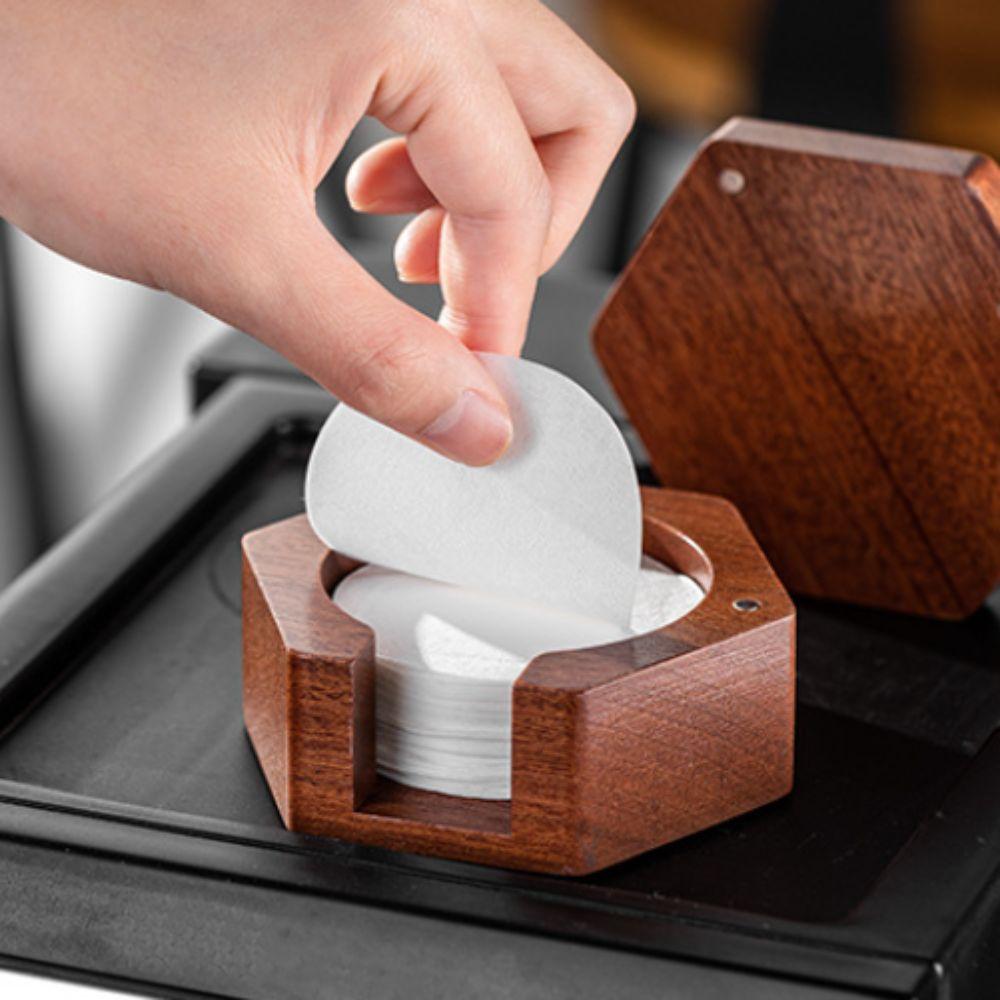 Solid Wood Coffee Filter Paper Storage Box Universal Coffee Filter Paper Holder Gift