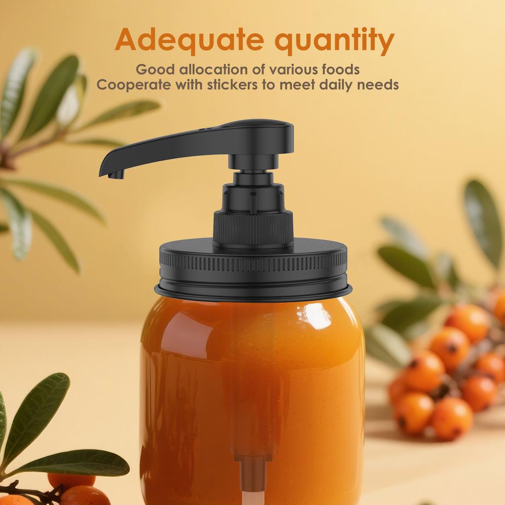 4 Stück Edelstahl Glas Sirup Spender Pumpe Deckel Einfach zu installieren Honig Saucenspender Injektor Deckel Langlebiger Kaffeesirup