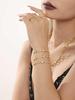 Qiong Yao Stainless Steel Four-Leaf Clover Zircon Bracelet with PVD Gold Coating