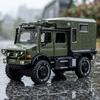 1:28 Mercedes Benz Unimog Off Road Wohnmobil Legierung Metall Druckguss Modellauto Ton & Licht Rückzieher Kinder Spielzeugautos Geburtstagsgeschenke Junge