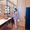 Sexy flower splicing mesh fishtail hem suspender dress slim short pure hip wrap small black dress