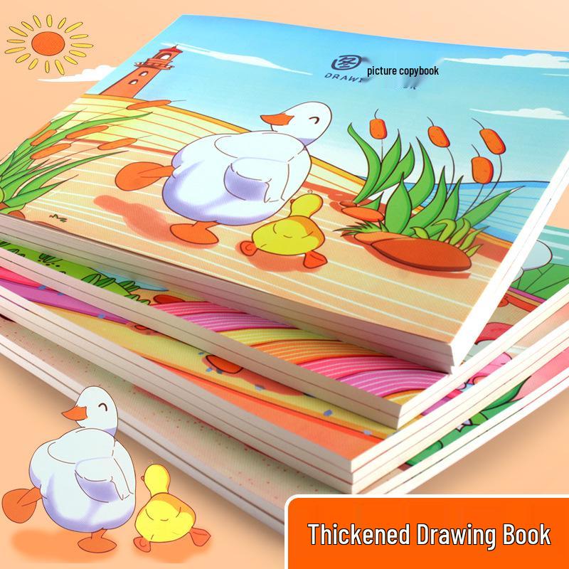 A4 Thick Drawing Book for Kids: Blank Art & Doodle Cartoon Notebook