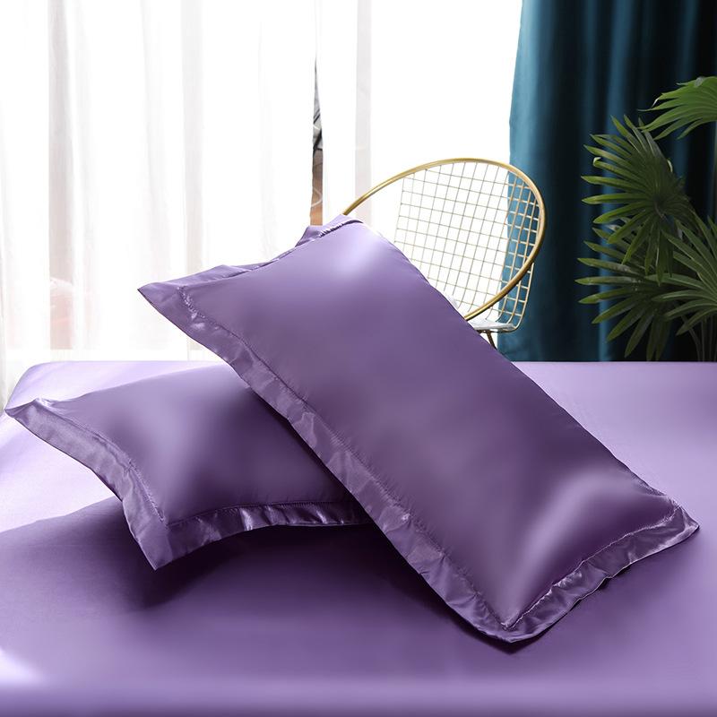 Eis-Seide Kissenbezug Einfarbig Schlicht Mode Waschbar 48*74cm 1/2 Stück Universeller Kissenbezug Bettwäsche Luxus Atmungsaktiv Bequem