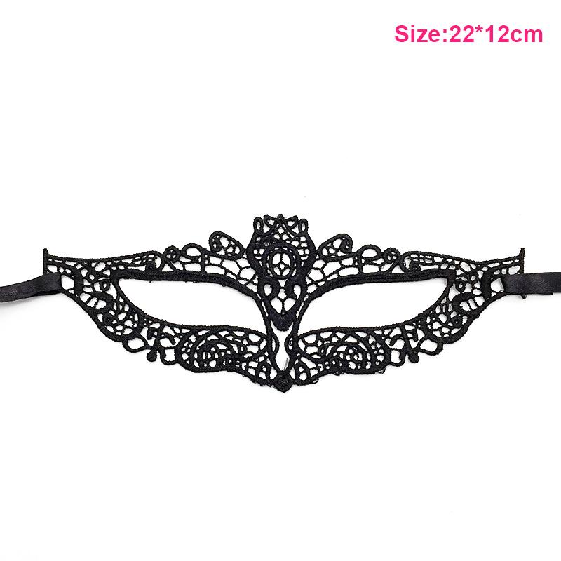 Halloween Black Queen Lace Mask Bez pevného tvaru Nášivky výšivky Party Kostým Karnevalová maska ​​Žena Maškarní maska