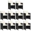 Vidaxl 11-Cz. Garden Furniture Set With Cushions, Poly Rattan, Black