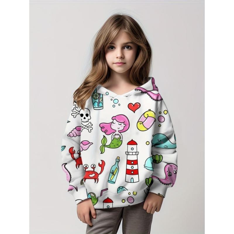 Felpe Splendido Teschio Stampa 3D Ragazze Felpa Pullover Vestibilità Comoda Festa di Halloween Manica Lunga Vestiti per Bambini Top per Bambina