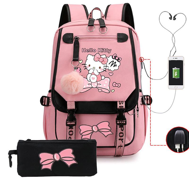 3-teiliges Schulrucksack-Set für Schüler Große Kapazität Oxford-Stoff Schultasche mit Schultergurt und Federmäppchen