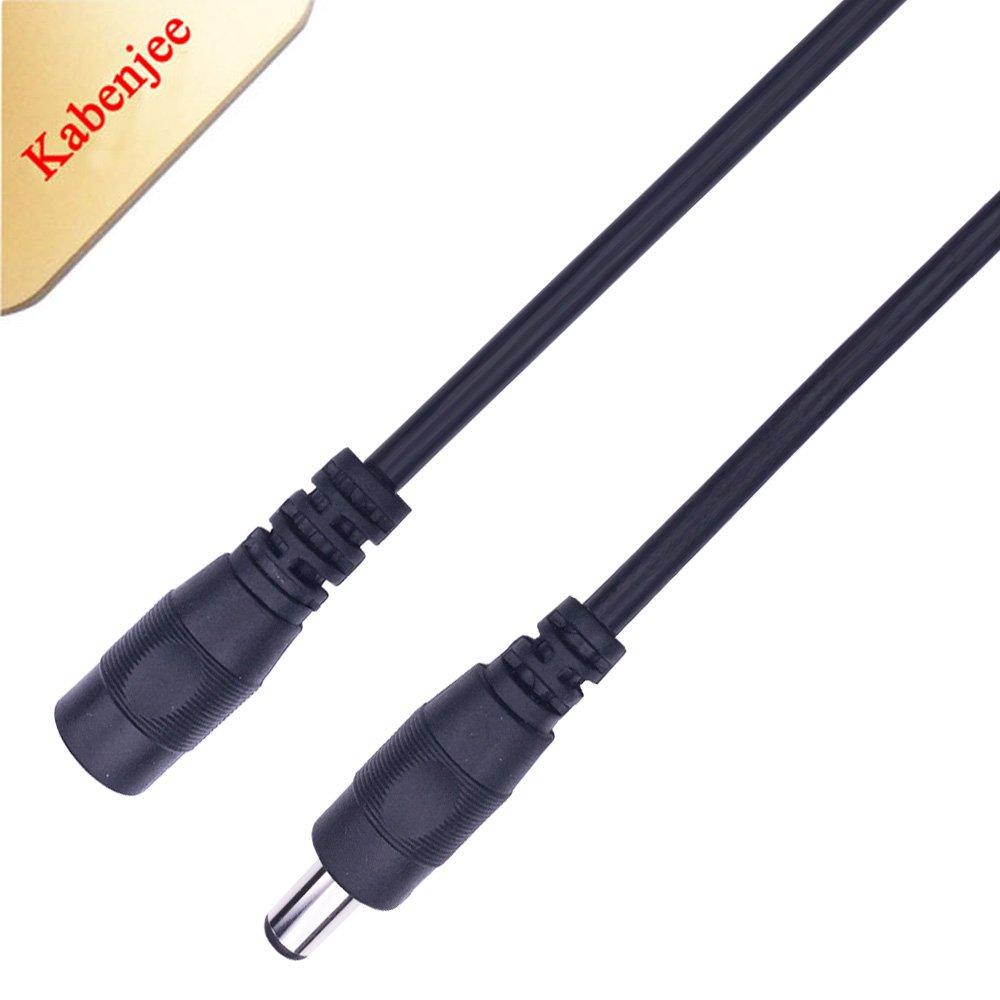 Kabenjee 10m DC-AC Adapter Extension Cable, Power Cord for LED Strips, DC Extension Connector for CCTV Security Camera Systems (Black)