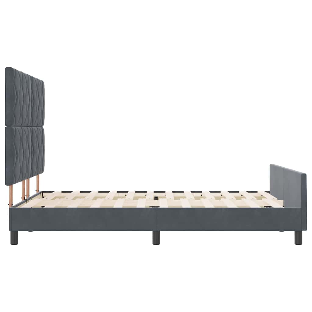 Boxspring Bed with Headboard Dark Grey 140 x 200 cm Velvet