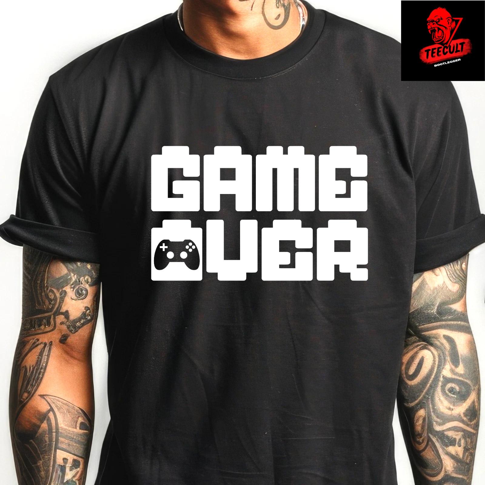 Men s and Women s T-shirts GAME OVER Retro Video Gamer Tee Unisex Heavy Cotton XS