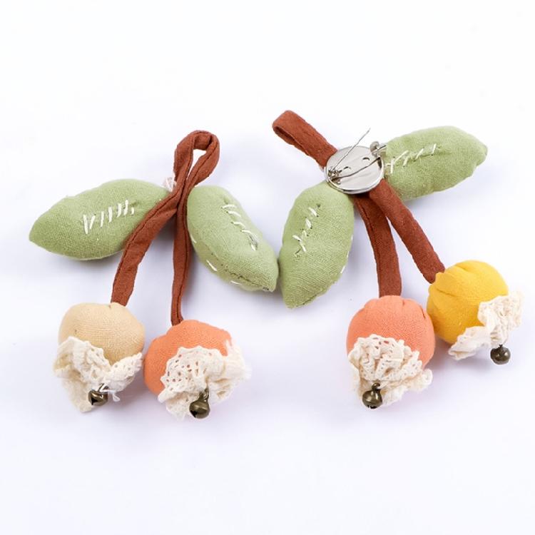 Fabric Fruit Brooch Hawthorn Cherrys Accent Portable For Casual Formal Occasions