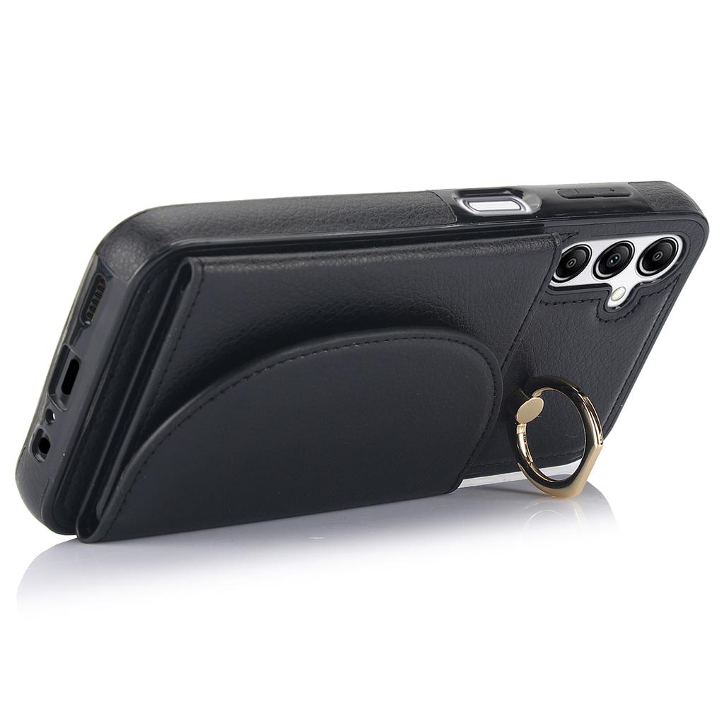 For Samsung Galaxy A54 5G Phone Case Ring Holder Card Slots PU Leather Back Cover