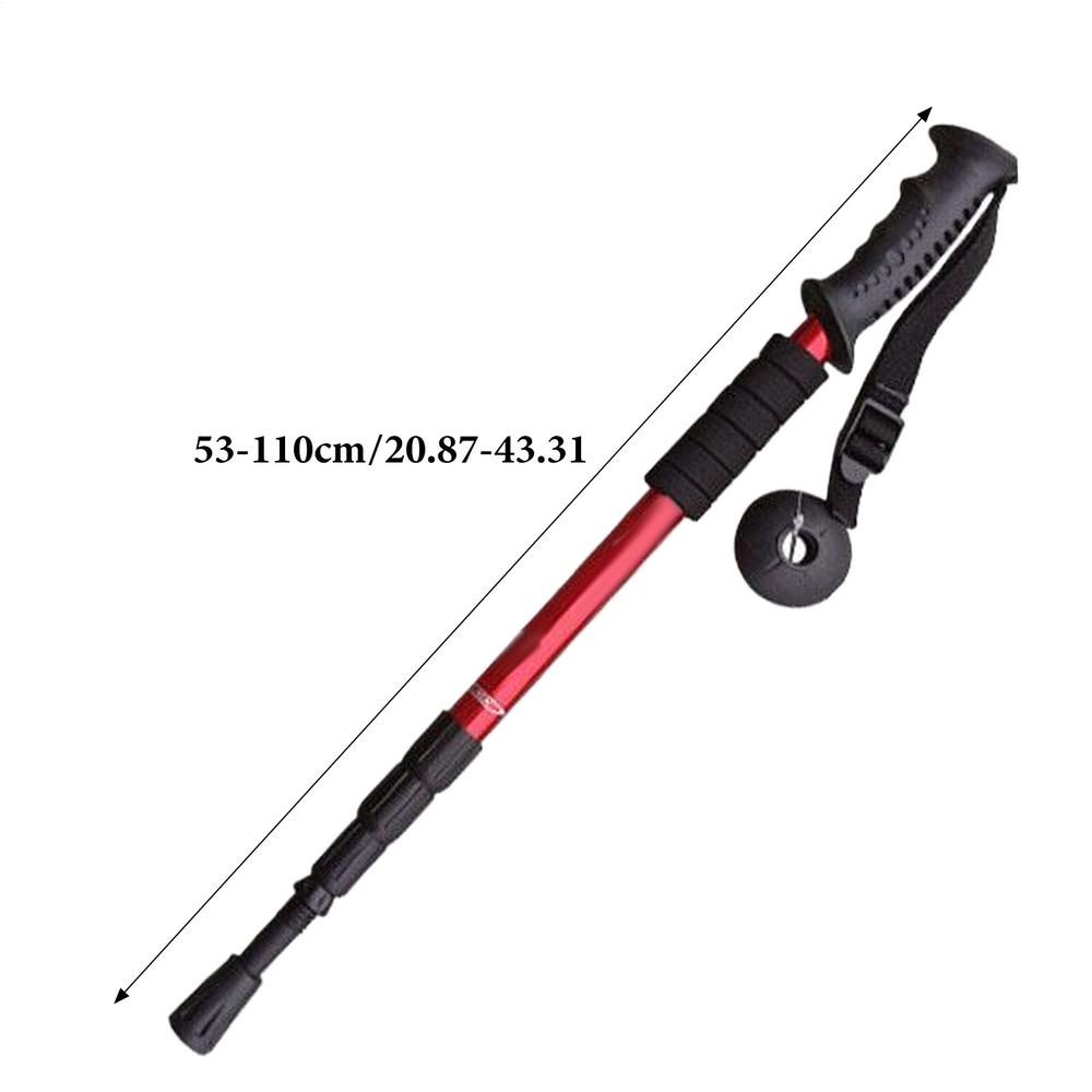 

Outdoor Folding Trekkings Pole Portable Walking Hiking Telescopic Stick Lightweight Camping Climbing Trekking Stick Sports Acces червоний