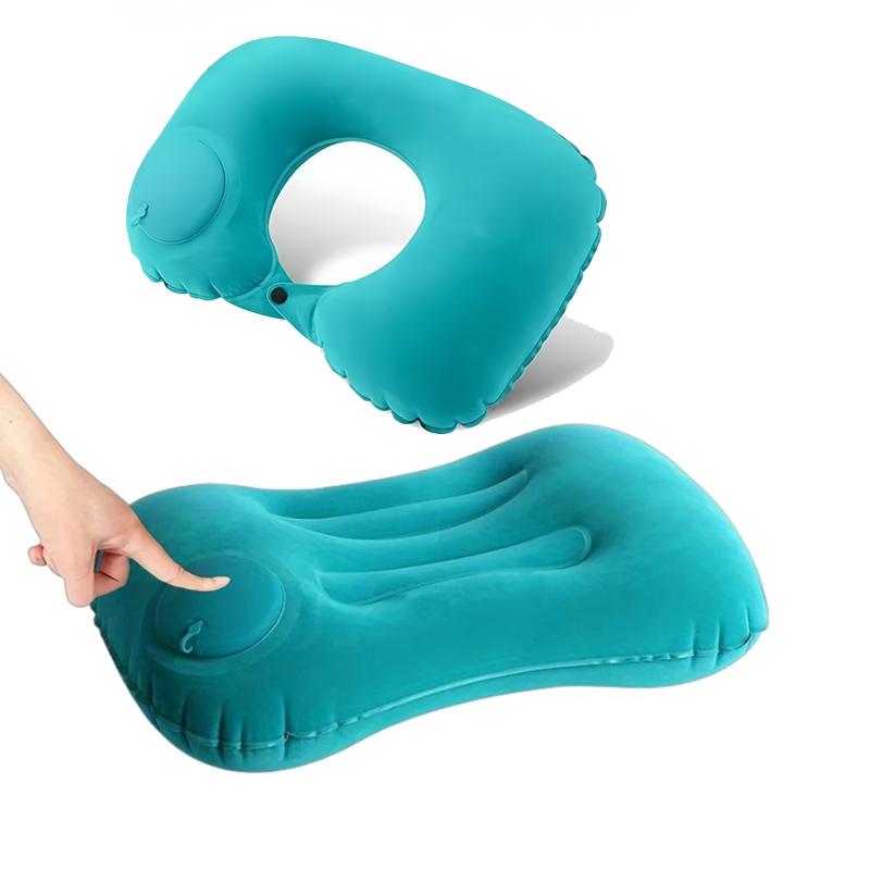1/1PC Portable Foldable Inflatable Pillow Light Travel Neck U-Shape Pillow Car Airplanes Multifunction Neck Waist Support Cushio