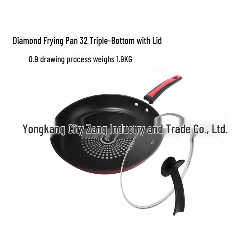 Wu Tuo 32cm Diamond Non-stick Frying Pan with Lid