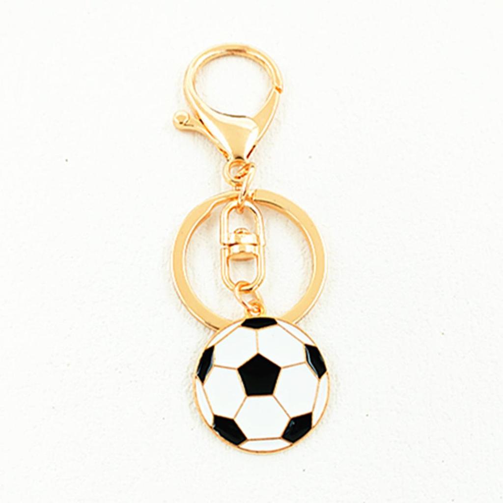 Korean Alloy Basketball Pendant Keychain with Lobster Clasp - Gold Sports Gift for Dad