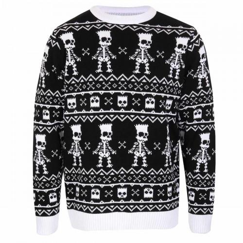 The Simpsons Unisex Adult Bart Simpson Skeleton Knitted Jumper