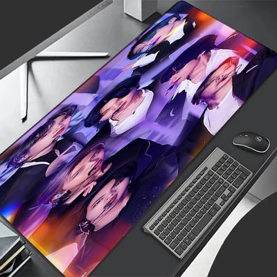 Kpop BTS Motyw Premium Antypoślizgowa Podkładka pod Mysz z Szytymi Krawędziami, Trwały Gumowy Materiał, do Komputera Stacjonarnego i Gier, Świetne Prezenty