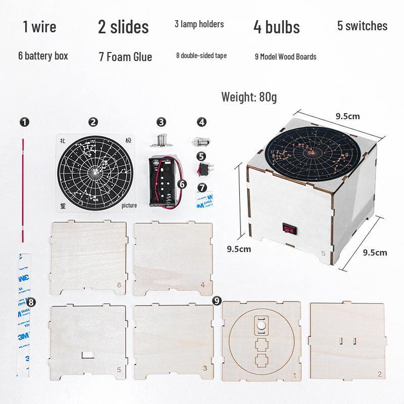 Starry Sky Projector Lamp: DIY Children's Science Kit for Learning Constellations