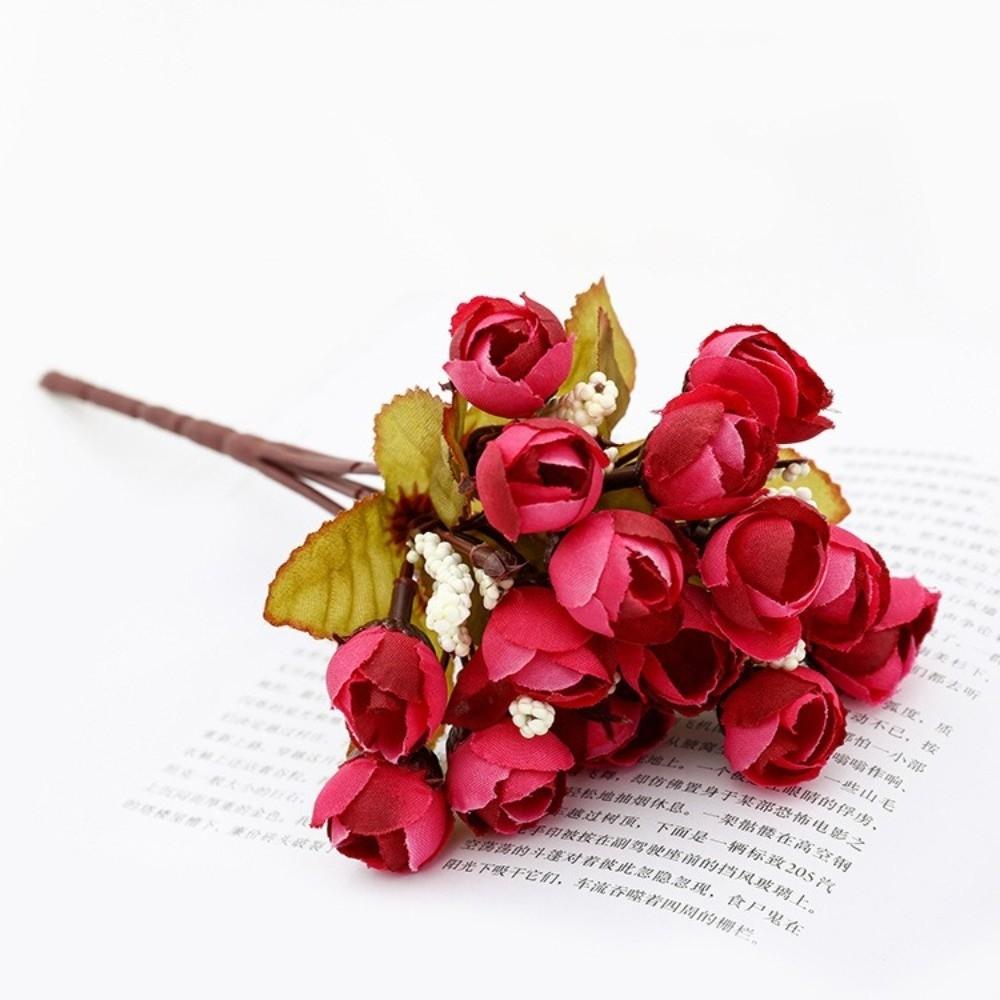 

Fashion 15 Heads Rose Artificial Flowers Simulation with Stems Faux Roses Flower Bouquets Arrangement Flower Wedding Decoration