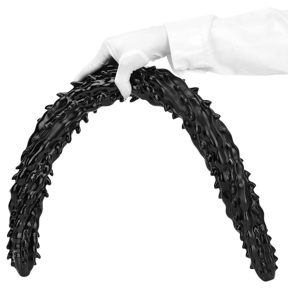 Weiblicher übergroßer doppelköpfiger Drache mit Widerhaken am Hinterhof, Analplug, weibliches Masturbationsgerät, weicher Penis