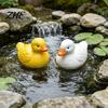 Schwimmende Entendekoration für Teiche Harzfigur, Realistische Gelbe Statue, Tier-Simulation Dekorative Ente Küken Hinterhof Wasserlandschaften Ornament Outdoor