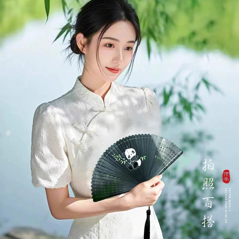 Bamboo Folding Fan, Traditional Style Fan, 2025 New Model, Portable for Home Use, Women's Handheld Dance Fan, Durable for Summer