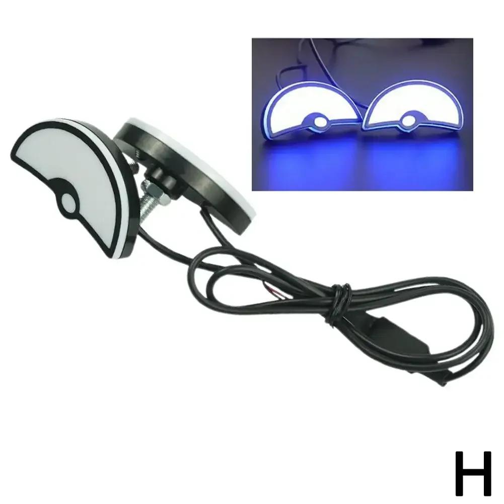 1Pair Motorcycle LED Triangle Half Circle Devil Eye Lights Car Tail Decorative Lamp Mini Eagle Eye Lamp Exterior Accessories