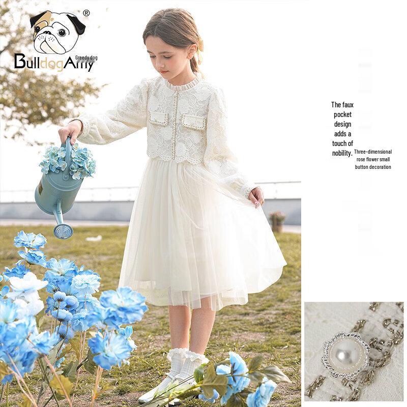 CHANZUIGOU Girl's Little Fragrant Style Mesh Princess Dress