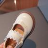 Girls Black Lolita Princess Shoes Low Top Velcro Shoes