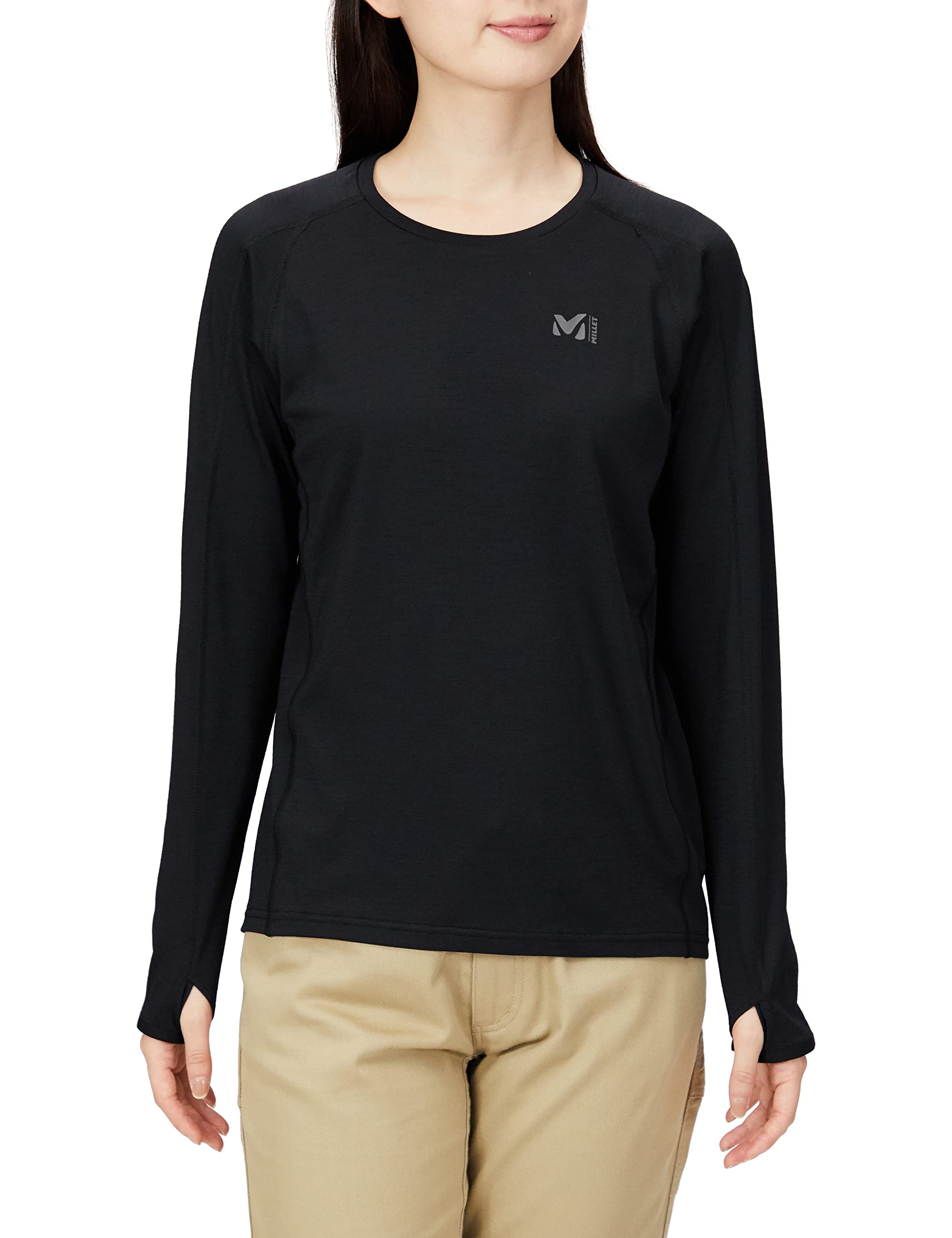 

Climbing Cut and Sew Caster Wool II Crew Long Sleeve MIV01988 XL [Millet] [Women s] Black-Noir