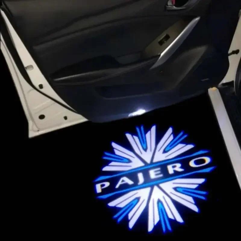 For Mitsubishi Pajero V87 V93 V97 V80 3 4 Montero Grandis Car Door Light Welcome Lamps Wireless Laser Projector Auto Decoration