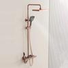 Brushed Gold/Rose Gold Bathroom Shower Set Wall Mount Rainfall Shower Head Handheld Sprayer Hot/Cold Mixers with Bidet Spray Tap