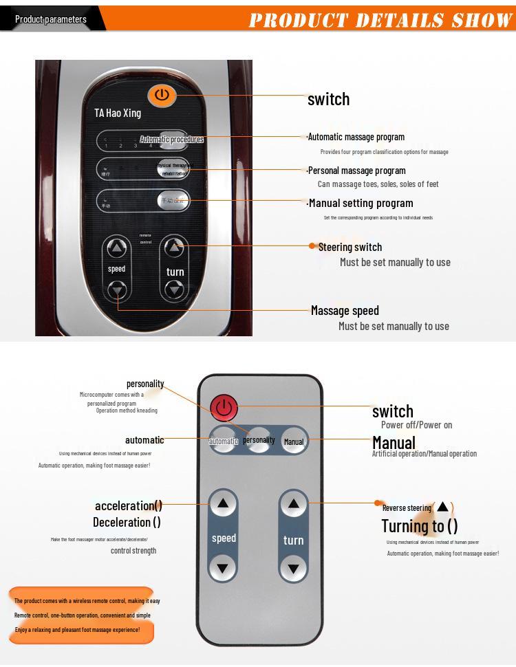 Multifunctional Electric Foot and Leg Massager with Remote & Heating