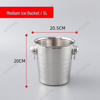 ZISIZ Thickened Stainless Steel Ice Bucket