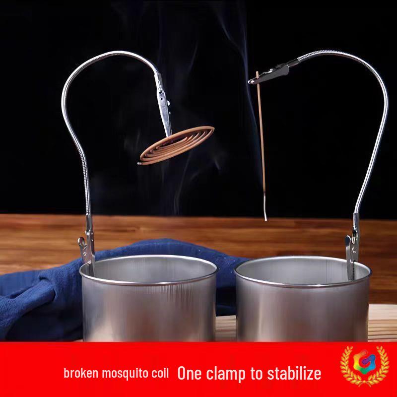 Universal Double-Headed Crocodile Mosquito Coil Holder & Desktop Memo Stand