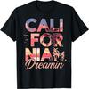 California Dreaming Sunset Beach Palm Tree Summer Vacation T-Shirt
